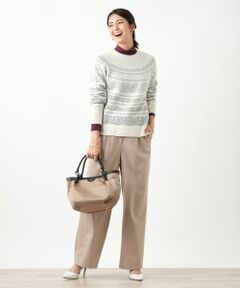 Leilian / レリアン ニット・セーター | フェアアイル柄ニットプルオーバー【Leilian WHITE LABEL】