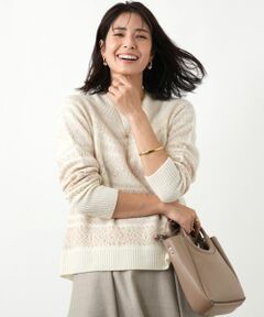 フェアアイル柄ニットプルオーバー【Leilian WHITE LABEL】