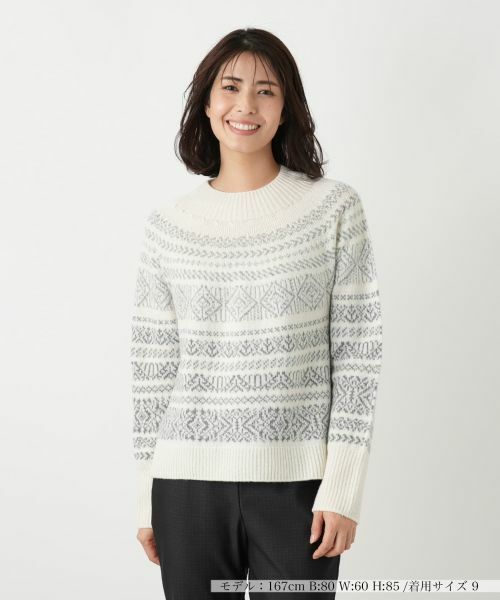 Leilian / レリアン ニット・セーター | フェアアイル柄ニットプルオーバー【Leilian WHITE LABEL】 | 詳細4