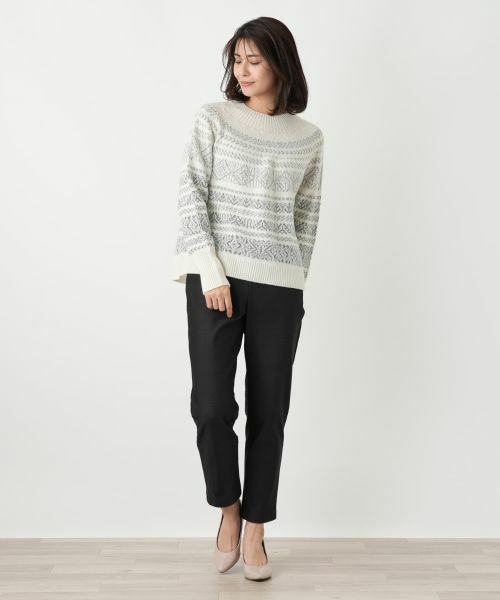 Leilian / レリアン ニット・セーター | フェアアイル柄ニットプルオーバー【Leilian WHITE LABEL】 | 詳細5