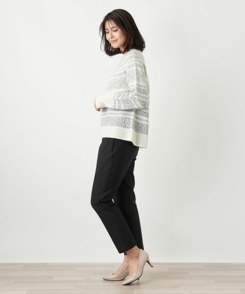 Leilian / レリアン ニット・セーター | フェアアイル柄ニットプルオーバー【Leilian WHITE LABEL】 | 詳細6
