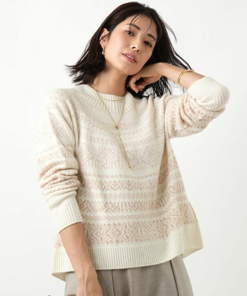 Leilian / レリアン ニット・セーター | フェアアイル柄ニットプルオーバー【Leilian WHITE LABEL】 | 詳細9