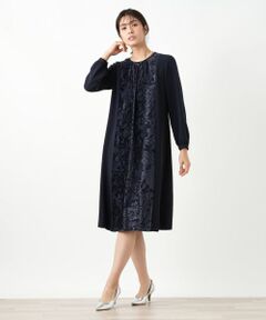 Leilian / レリアン ドレス | 異素材切り替えワンピース【セレモニー】【Leilian WHITE LABEL】