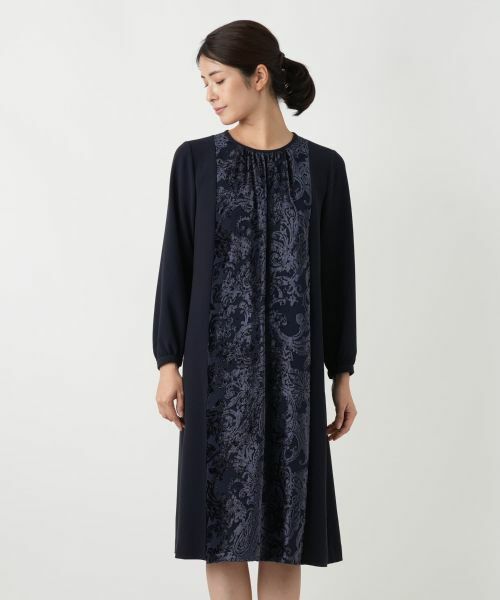 Leilian / レリアン ドレス | 異素材切り替えワンピース【セレモニー】【Leilian WHITE LABEL】 | 詳細14