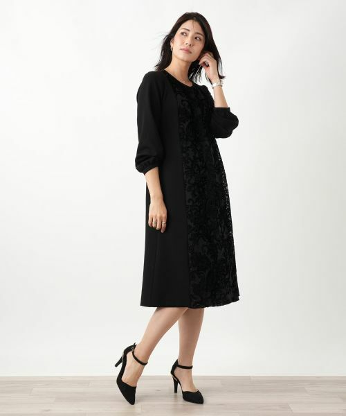 Leilian / レリアン ドレス | 異素材切り替えワンピース【セレモニー】【Leilian WHITE LABEL】 | 詳細2