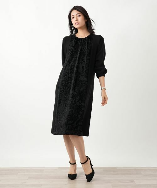 Leilian / レリアン ドレス | 異素材切り替えワンピース【セレモニー】【Leilian WHITE LABEL】 | 詳細3