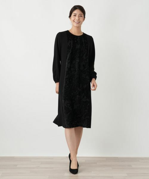 Leilian / レリアン ドレス | 異素材切り替えワンピース【セレモニー】【Leilian WHITE LABEL】 | 詳細5