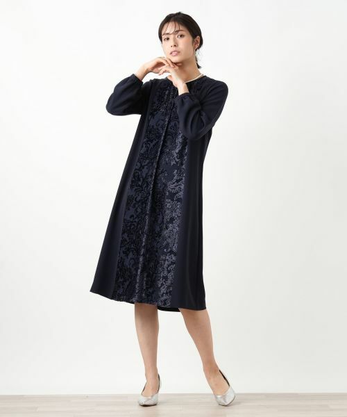 Leilian / レリアン ドレス | 異素材切り替えワンピース【セレモニー】【Leilian WHITE LABEL】 | 詳細9