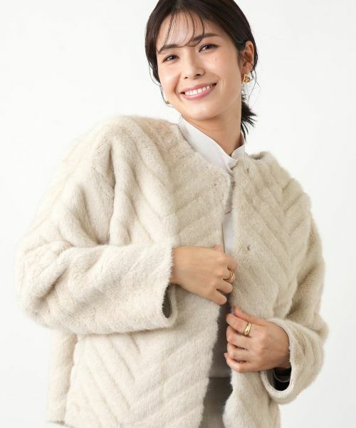 Leilian / レリアン テーラードジャケット | フェイクファージャケット【セレモニー】【Leilian WHITE LABEL】 | 詳細2