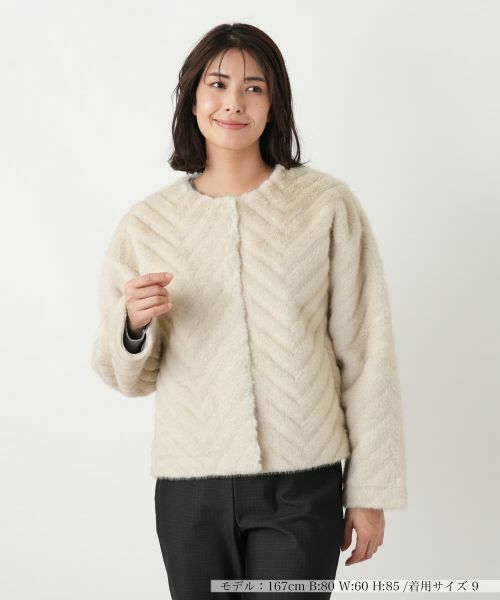 Leilian / レリアン テーラードジャケット | フェイクファージャケット【セレモニー】【Leilian WHITE LABEL】 | 詳細6