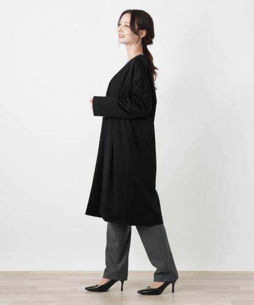 Leilian / レリアン その他アウター | ノーカラーVネックコート | 詳細5