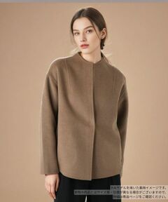 Leilian / レリアン テーラードジャケット | 異素材切替ノーカラージャケット