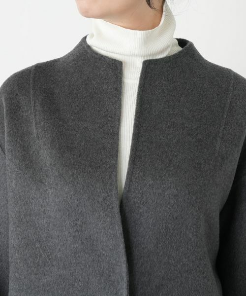 Leilian / レリアン テーラードジャケット | 異素材切替ノーカラージャケット | 詳細13