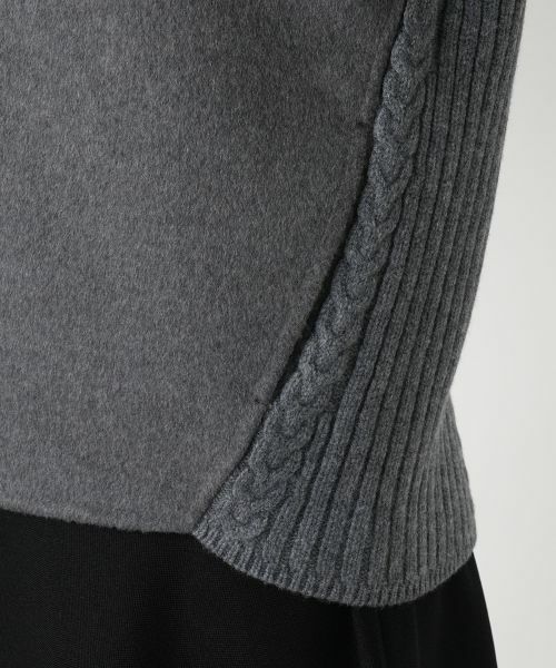 Leilian / レリアン テーラードジャケット | 異素材切替ノーカラージャケット | 詳細17