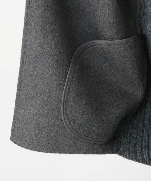 Leilian / レリアン テーラードジャケット | 異素材切替ノーカラージャケット | 詳細18
