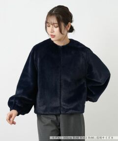 Leilian / レリアン テーラードジャケット | フェイクファーブルゾン