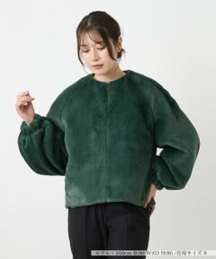 Leilian / レリアン テーラードジャケット | フェイクファーブルゾン