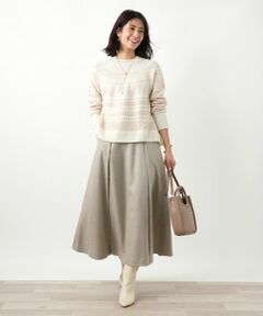 Leilian / レリアン ミニ・ひざ丈スカート | タックフレアスカート