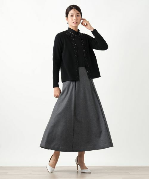 Leilian / レリアン ミニ・ひざ丈スカート | タックフレアスカート | 詳細1