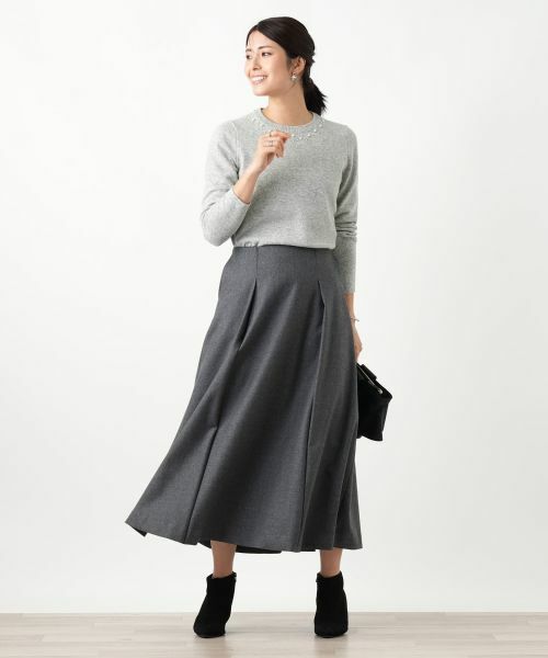 Leilian / レリアン ミニ・ひざ丈スカート | タックフレアスカート | 詳細4