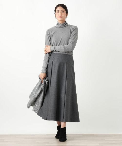 Leilian / レリアン ミニ・ひざ丈スカート | タックフレアスカート | 詳細9