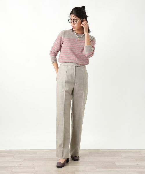 Leilian / レリアン その他パンツ | センタープレスパンツ(ベージュ)