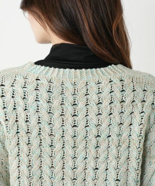 Leilian / レリアン カーディガン・ボレロ | ミックスニットVネックカーディガン | 詳細14