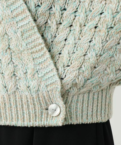 Leilian / レリアン カーディガン・ボレロ | ミックスニットVネックカーディガン | 詳細16