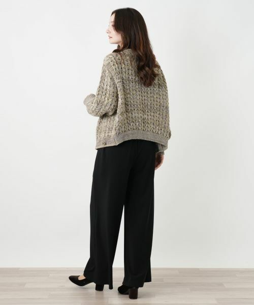 Leilian / レリアン カーディガン・ボレロ | ミックスニットVネックカーディガン | 詳細3