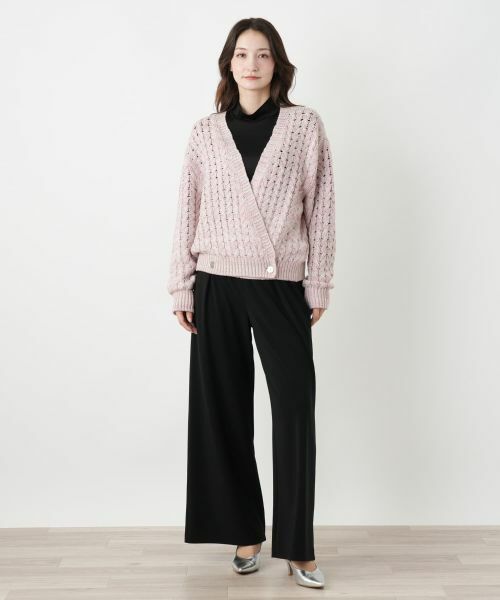 Leilian / レリアン カーディガン・ボレロ | ミックスニットVネックカーディガン | 詳細4