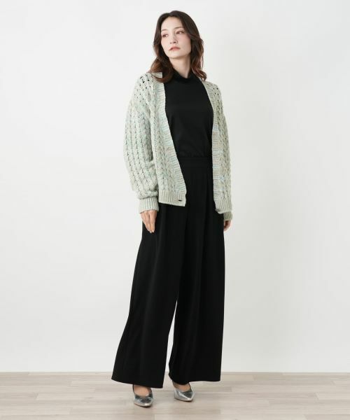 Leilian / レリアン カーディガン・ボレロ | ミックスニットVネックカーディガン | 詳細7