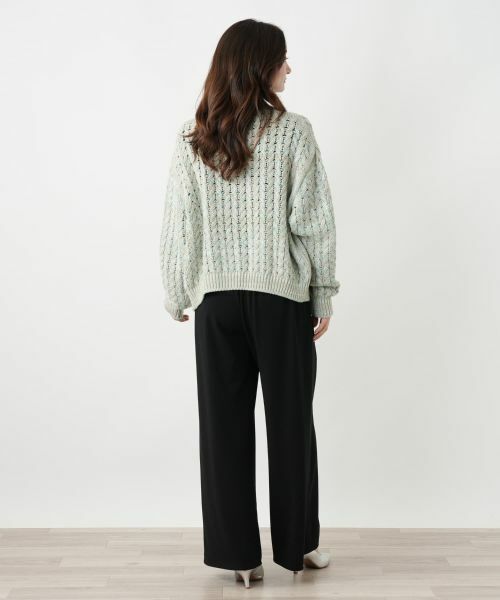 Leilian / レリアン カーディガン・ボレロ | ミックスニットVネックカーディガン | 詳細9