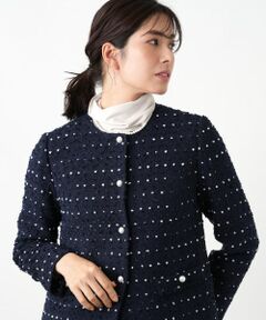 Leilian / レリアン テーラードジャケット | ドットツイードジャケット【セレモニー】【Leilian WHITE LABEL】