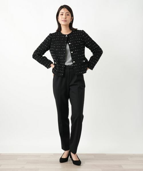 Leilian / レリアン テーラードジャケット | ドットツイードジャケット【セレモニー】【Leilian WHITE LABEL】 | 詳細1