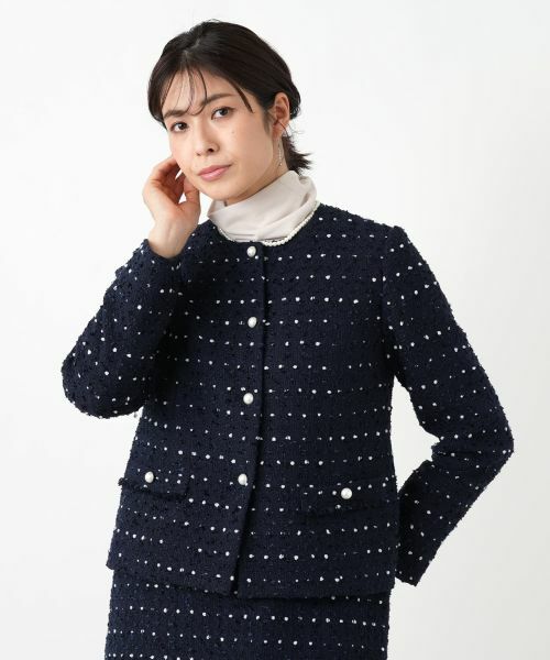 Leilian / レリアン テーラードジャケット | ドットツイードジャケット【セレモニー】【Leilian WHITE LABEL】 | 詳細10