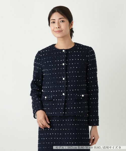 Leilian / レリアン テーラードジャケット | ドットツイードジャケット【セレモニー】【Leilian WHITE LABEL】 | 詳細13