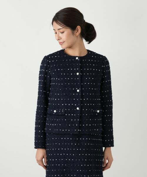 Leilian / レリアン テーラードジャケット | ドットツイードジャケット【セレモニー】【Leilian WHITE LABEL】 | 詳細17