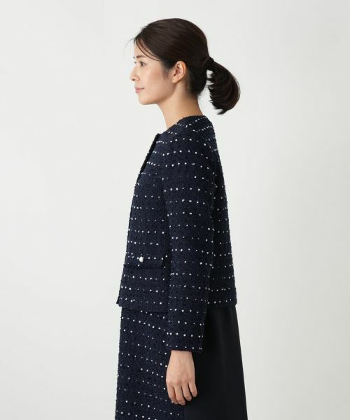 Leilian / レリアン テーラードジャケット | ドットツイードジャケット【セレモニー】【Leilian WHITE LABEL】 | 詳細18