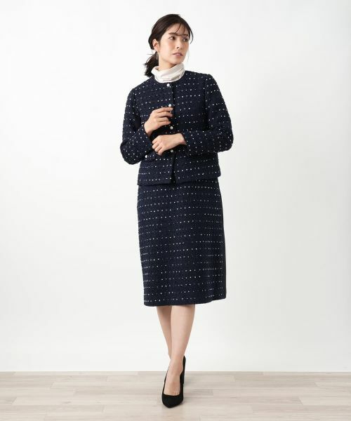 Leilian / レリアン テーラードジャケット | ドットツイードジャケット【セレモニー】【Leilian WHITE LABEL】 | 詳細8