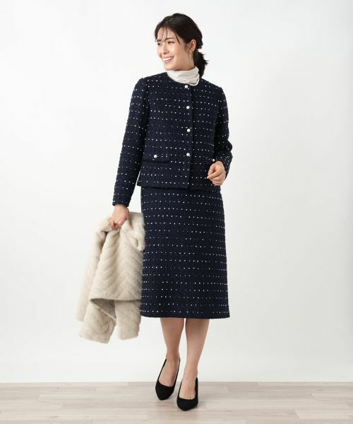 Leilian / レリアン テーラードジャケット | ドットツイードジャケット【セレモニー】【Leilian WHITE LABEL】 | 詳細9