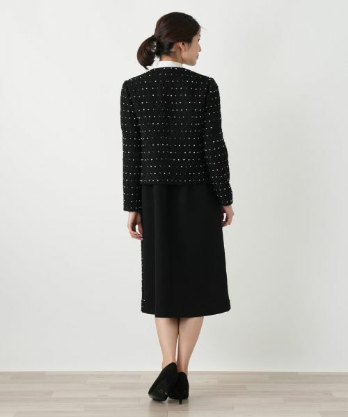 Leilian / レリアン ロング・マキシ丈ワンピース | ドットツイードジャンパースカート【セレモニー】【Leilian WHITE LABEL】 | 詳細10