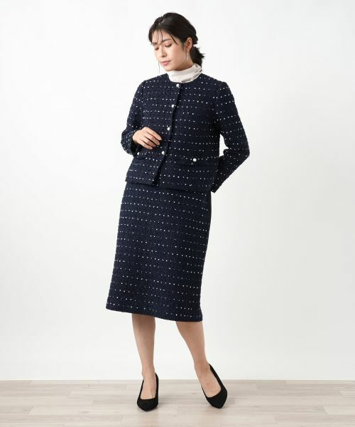 Leilian / レリアン ロング・マキシ丈ワンピース | ドットツイードジャンパースカート【セレモニー】【Leilian WHITE LABEL】 | 詳細15