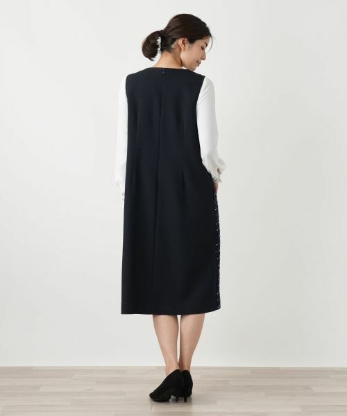 Leilian / レリアン ロング・マキシ丈ワンピース | ドットツイードジャンパースカート【セレモニー】【Leilian WHITE LABEL】 | 詳細19