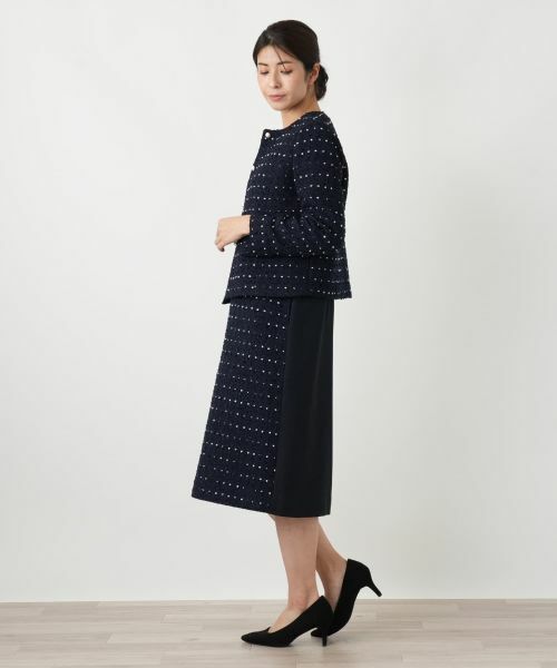 Leilian / レリアン ロング・マキシ丈ワンピース | ドットツイードジャンパースカート【セレモニー】【Leilian WHITE LABEL】 | 詳細21