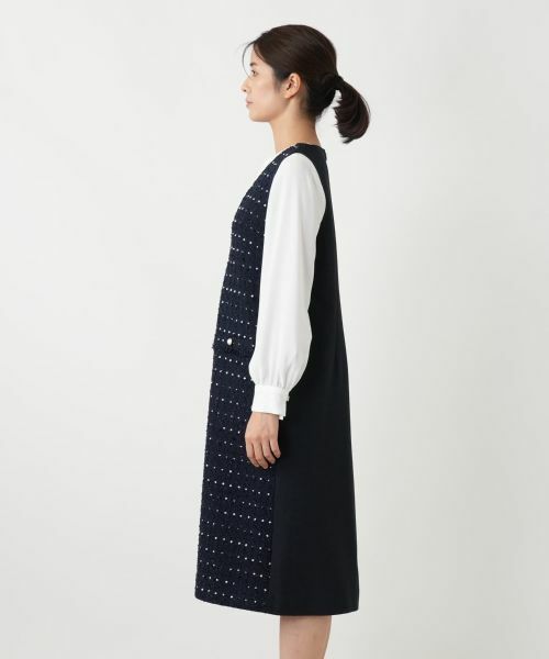 Leilian / レリアン ロング・マキシ丈ワンピース | ドットツイードジャンパースカート【セレモニー】【Leilian WHITE LABEL】 | 詳細24