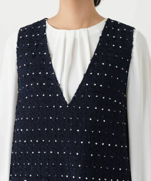 Leilian / レリアン ロング・マキシ丈ワンピース | ドットツイードジャンパースカート【セレモニー】【Leilian WHITE LABEL】 | 詳細26