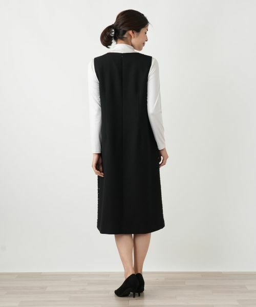 Leilian / レリアン ロング・マキシ丈ワンピース | ドットツイードジャンパースカート【セレモニー】【Leilian WHITE LABEL】 | 詳細7