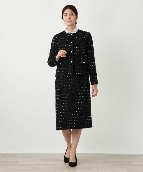 Leilian / レリアン ロング・マキシ丈ワンピース | ドットツイードジャンパースカート【セレモニー】【Leilian WHITE LABEL】 | 詳細8