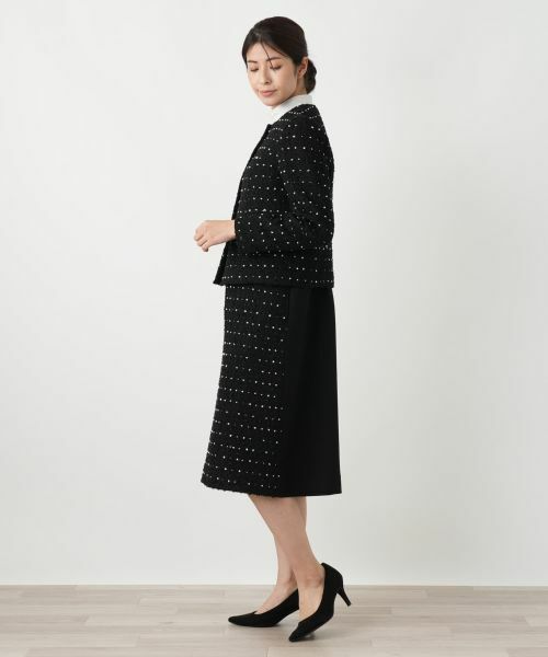Leilian / レリアン ロング・マキシ丈ワンピース | ドットツイードジャンパースカート【セレモニー】【Leilian WHITE LABEL】 | 詳細9
