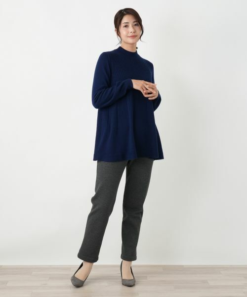 Leilian / レリアン ニット・セーター | カシミヤ混ケーブルハイネックニット【Leilian WHITE LABEL】 | 詳細1